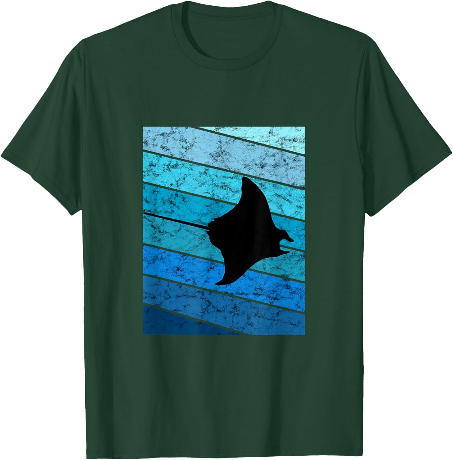 Manta Vintage Retro Ocean Stingray Manta Ray T-Shirt - T-Shirt | Forest
