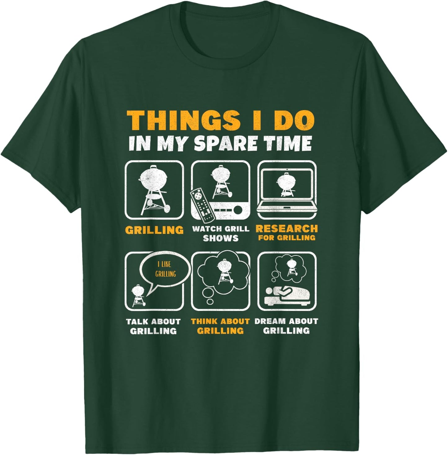 Barbecue Grilling Party Things I Do in My Spare Time BBQ T-Shirt - T-Shirt | Forest