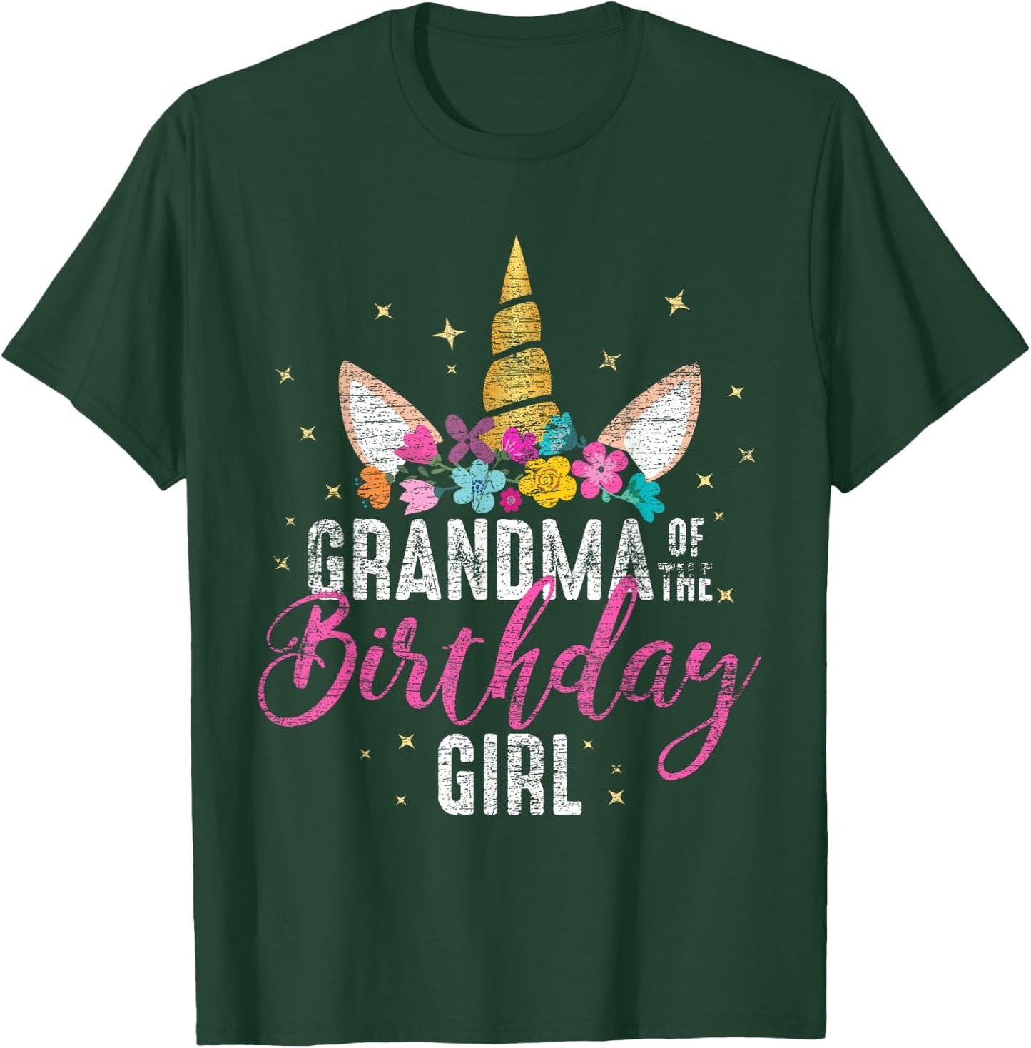 Grandma Of The Birthday Girl Grandma Gift Unicorn Birthday T-Shirt - T-Shirt | Forest
