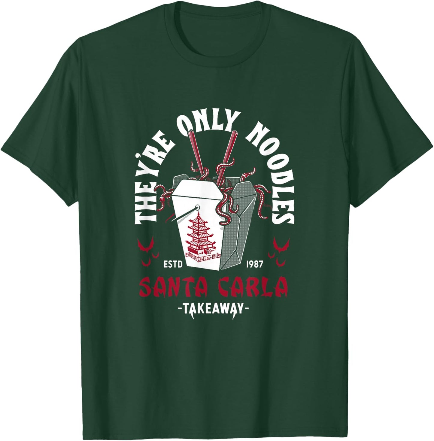 They're Only Noodles - Vampire Chinese Food - Vintage Horror T-Shirt - T-Shirt | Forest