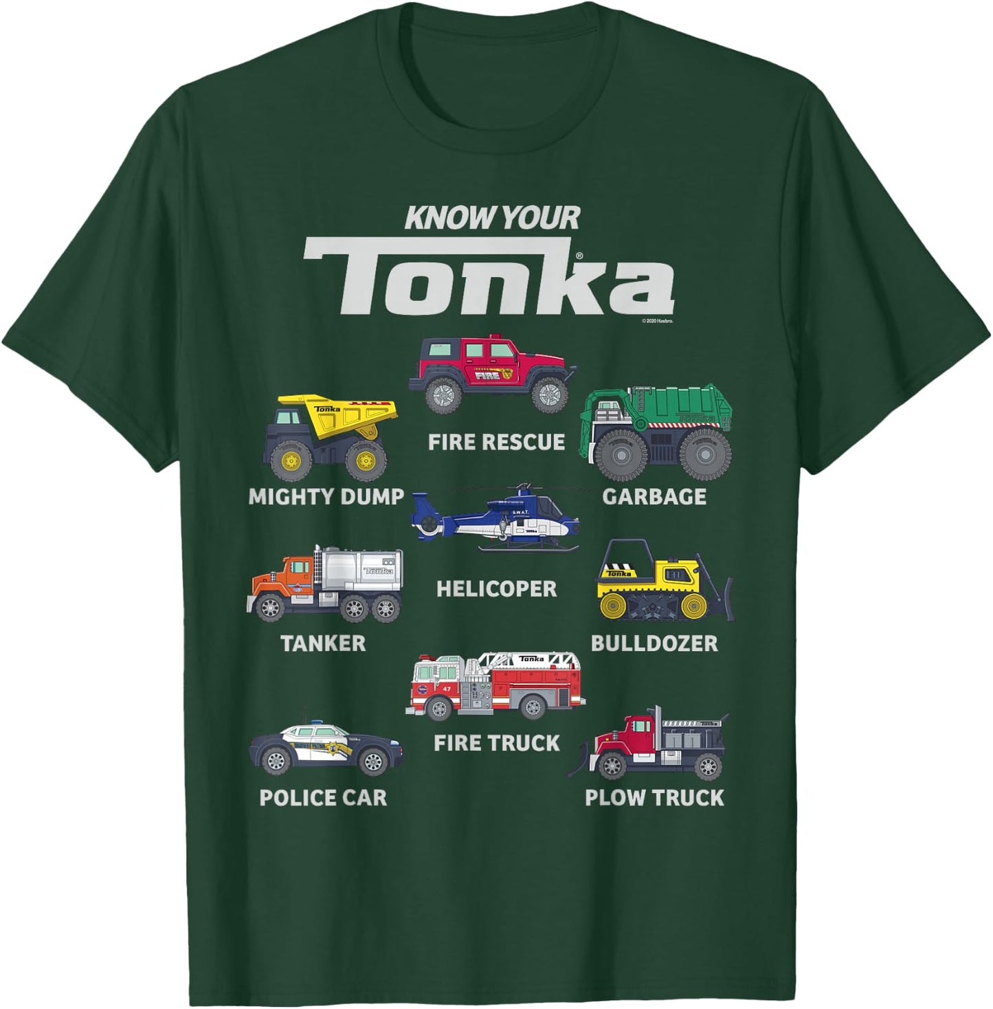 Tonka Know Your Tonka Trucks Vehicle Textbook T-Shirt - T-Shirt | Forest