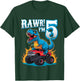 Rawr I'm 5 Year Old T-Rex Monster Truck 5th Birthday Party T-Shirt - T-Shirt | Forest