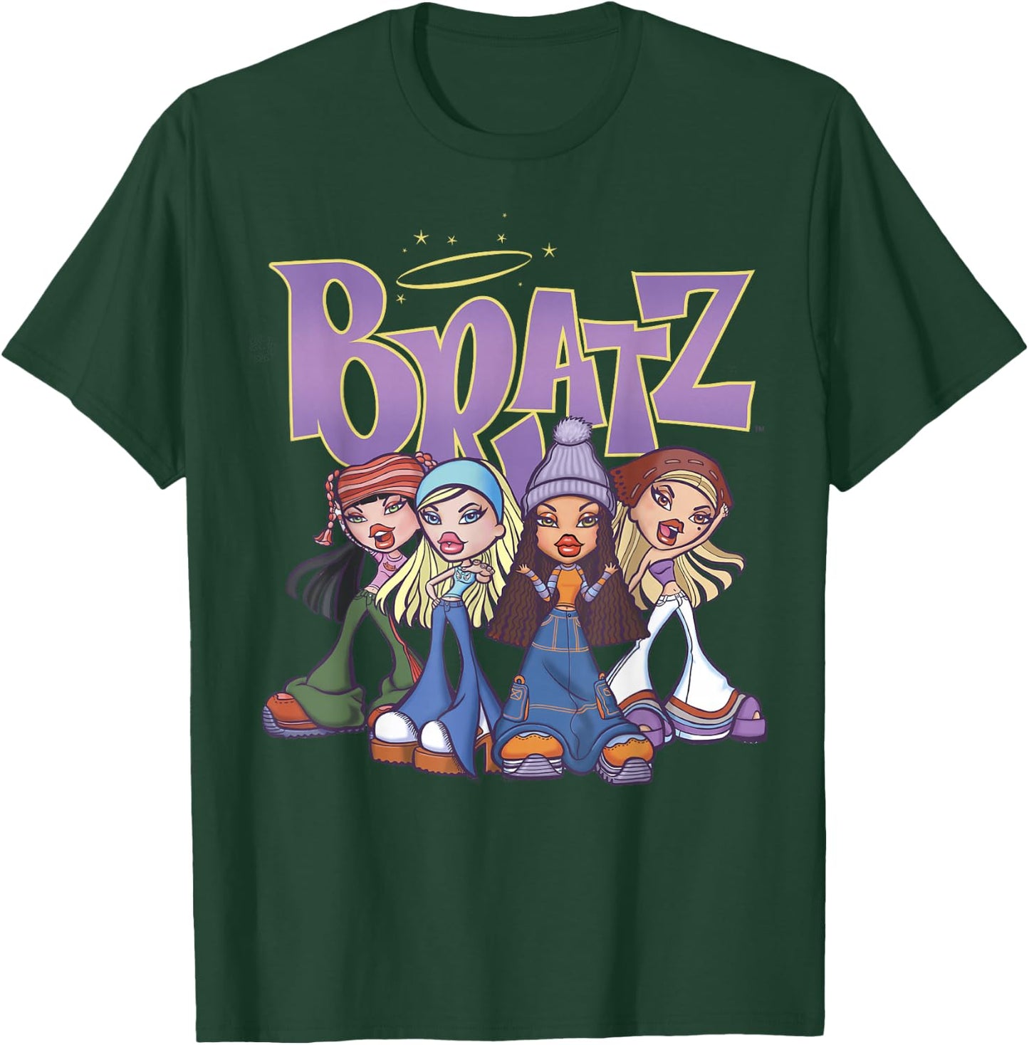 Bratz Original Four Group Shot Logo T-Shirt - T-Shirt | Forest