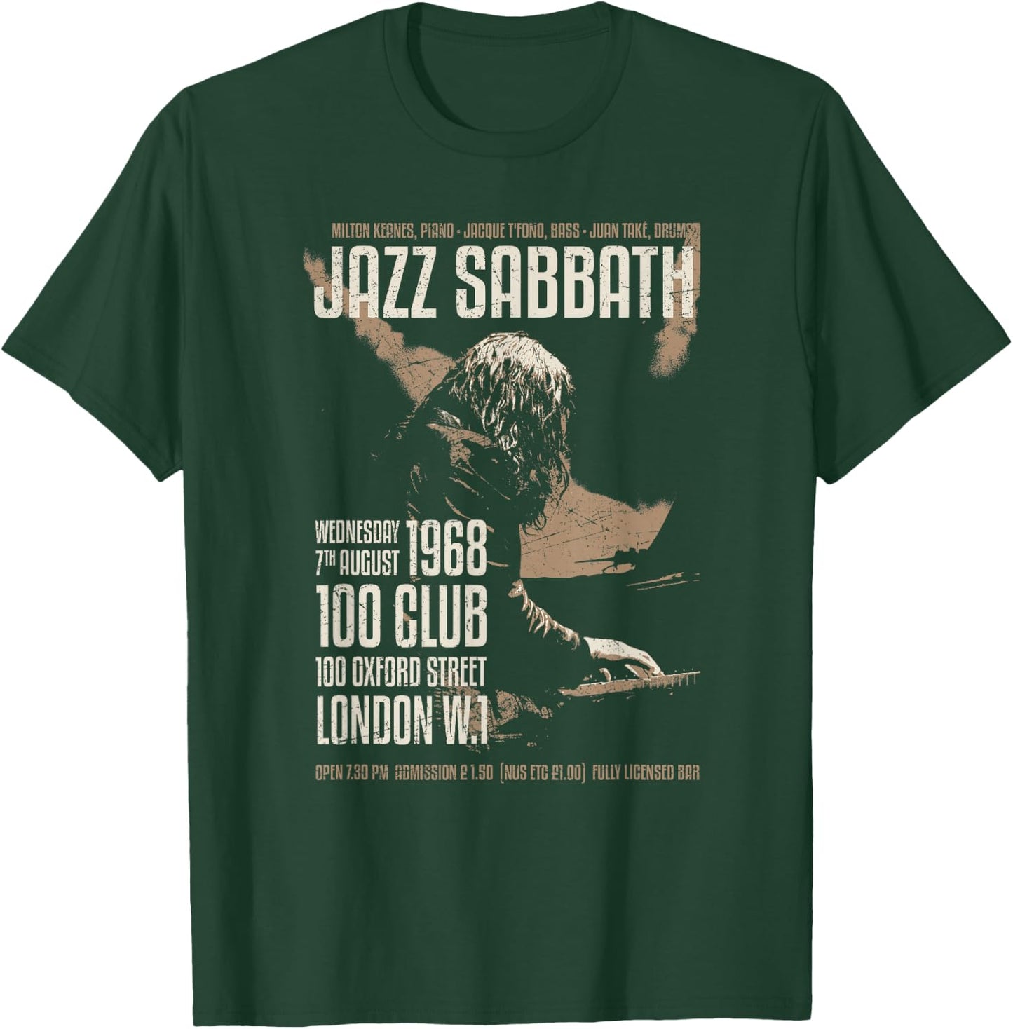 Blacklake Jazz Sabbath - 100 Club London 1968 T-Shirt - T-Shirt | Forest