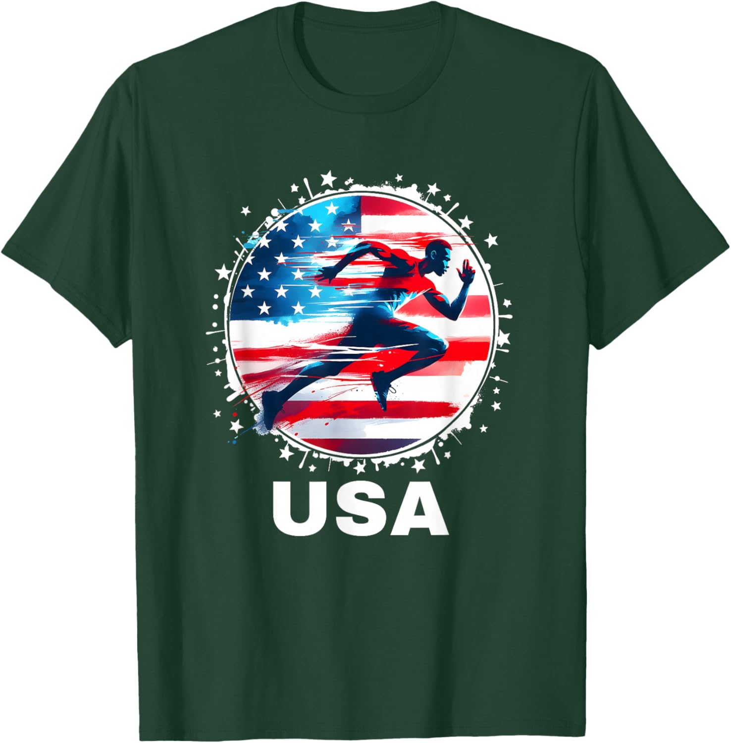USA Team Track and Field Shirt Track and Field Apparel Track T-Shirt - T-Shirt | Forest