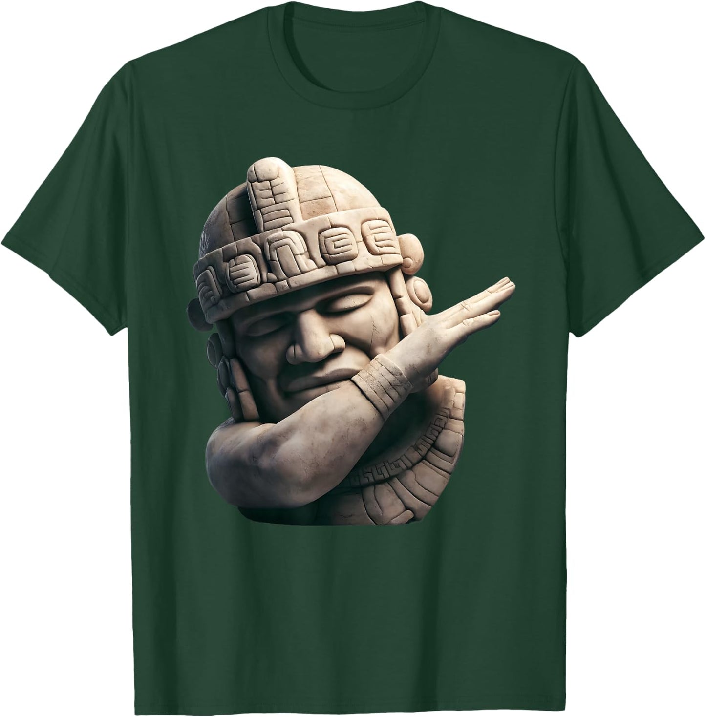 Olmec Colossal Head Dabbing Giant Statues Mexico Funny T-Shirt - T-Shirt | Forest