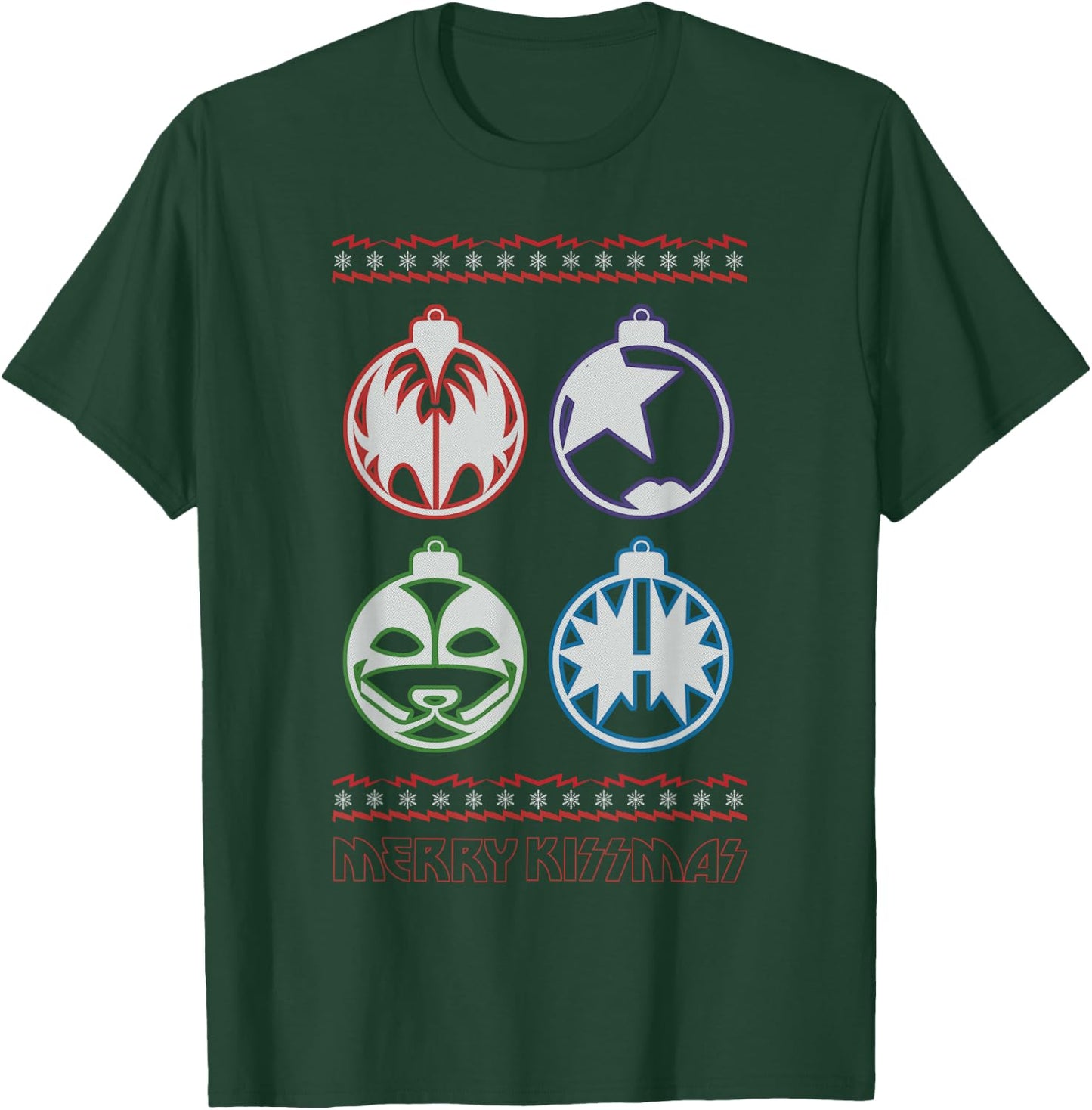 KISS - Rockin Around The KISSmas Tree T-Shirt - T-Shirt | Forest