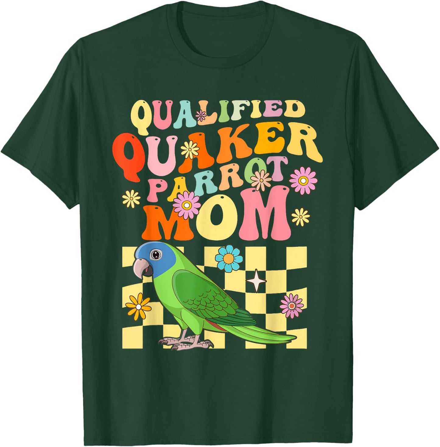Qualified Quaker Parrot Mom Groovy Parrot Bird Woman T-Shirt - T-Shirt | Forest