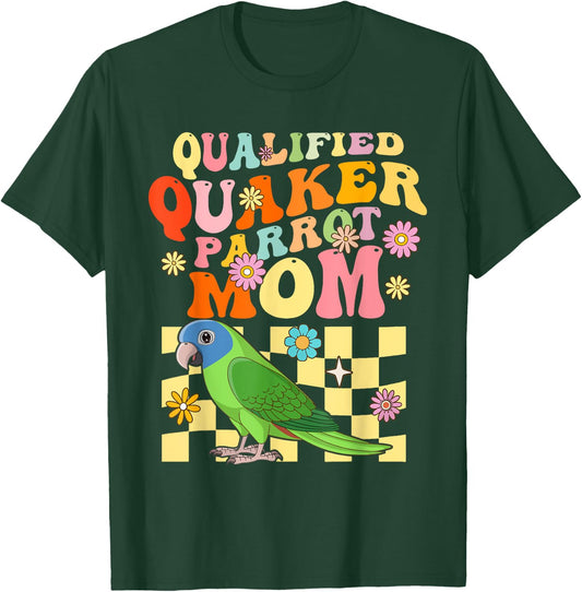 Qualified Quaker Parrot Mom Groovy Parrot Bird Woman T-Shirt - T-Shirt | Forest