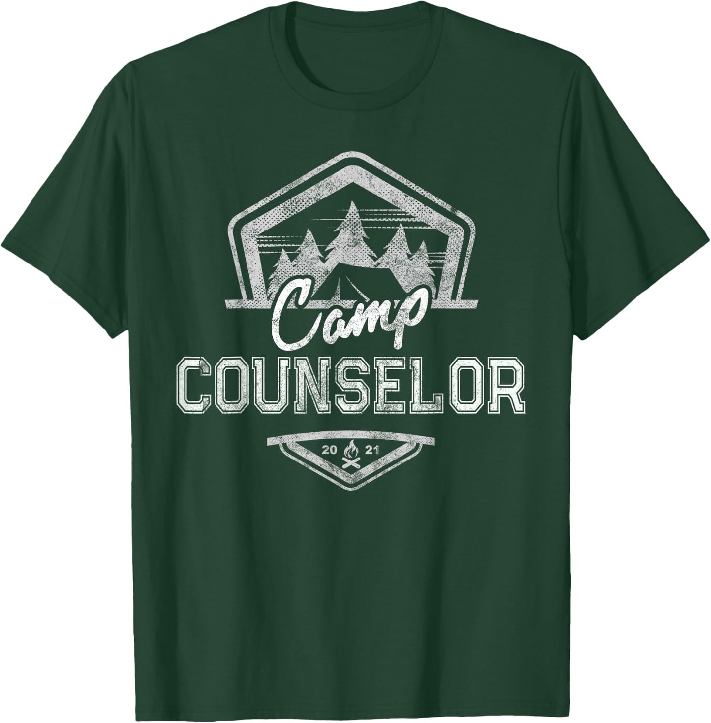 Vintage CAMP COUNSELOR 2021 Campground Crew Teacher Team T-Shirt - T-Shirt | Forest