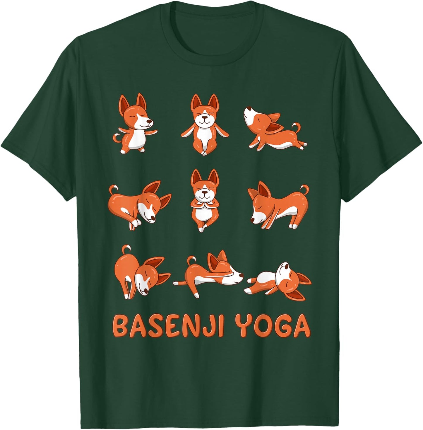 Basenji Yoga shirt Basenji Yoga Pose Meditation T-Shirt - T-Shirt | Forest