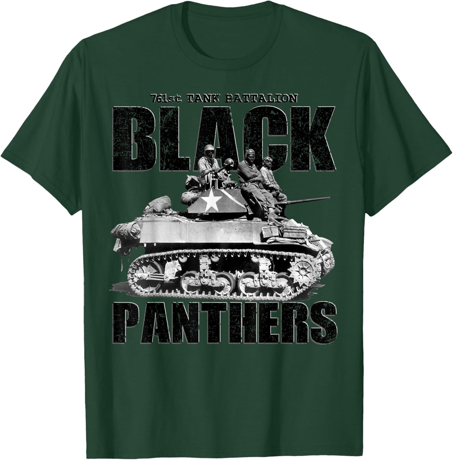 Black Panthers 761st Tank Battalion WW2 Black Tank Squadron T-Shirt - T-Shirt | Forest