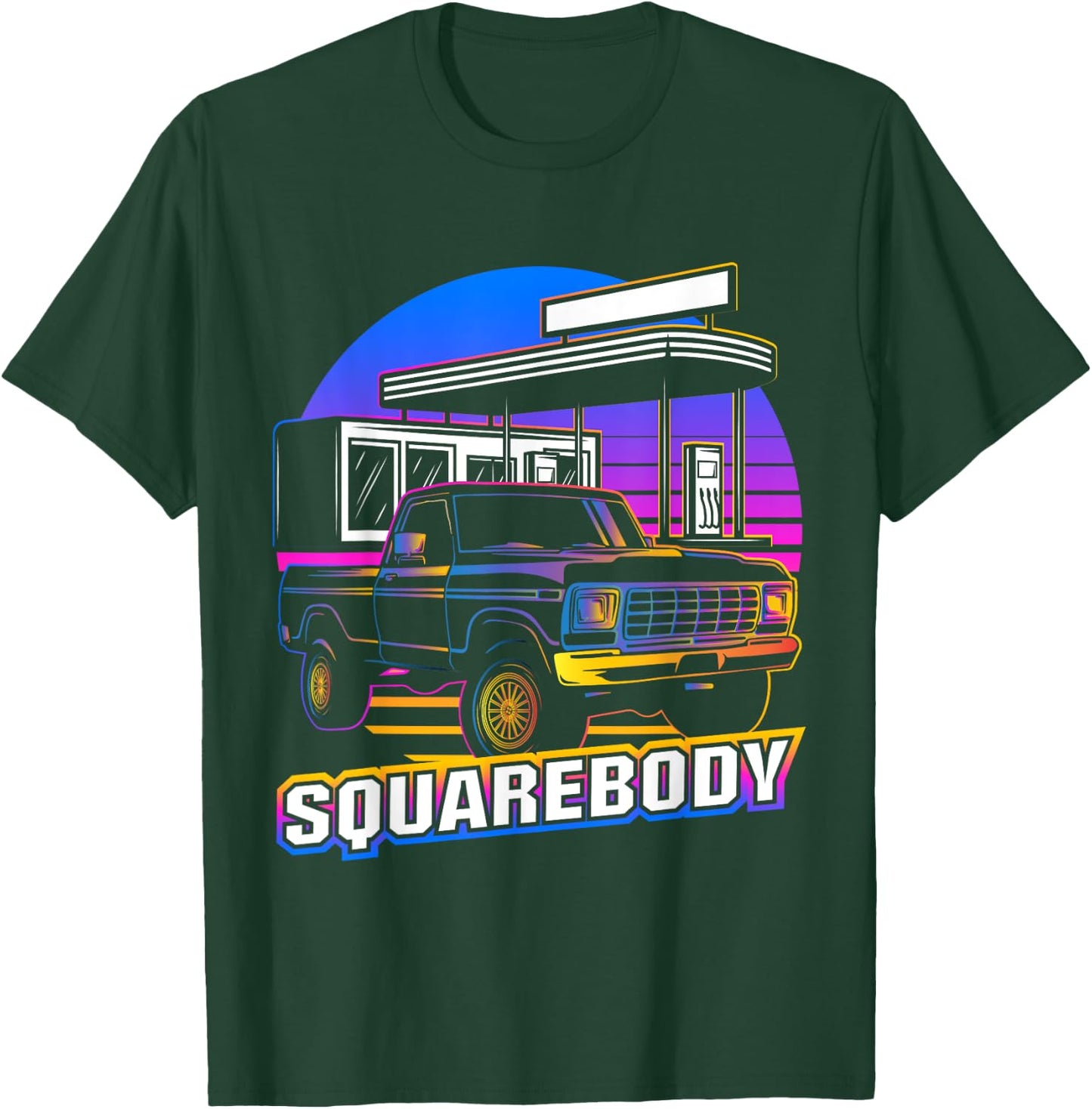 Retro Square Body Truck Squarebody Vintage Classic Truck Men T-Shirt - T-Shirt | Forest