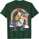 Boxer Riding Dinosaur T-rex Gift Dog Lover Boys Kids Rainbow T-Shirt - T-Shirt | Forest