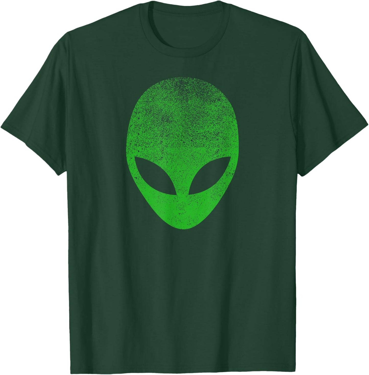 Alien Head Distressed I Aliens UFO Area 51 Roswell T-Shirt - T-Shirt | Forest