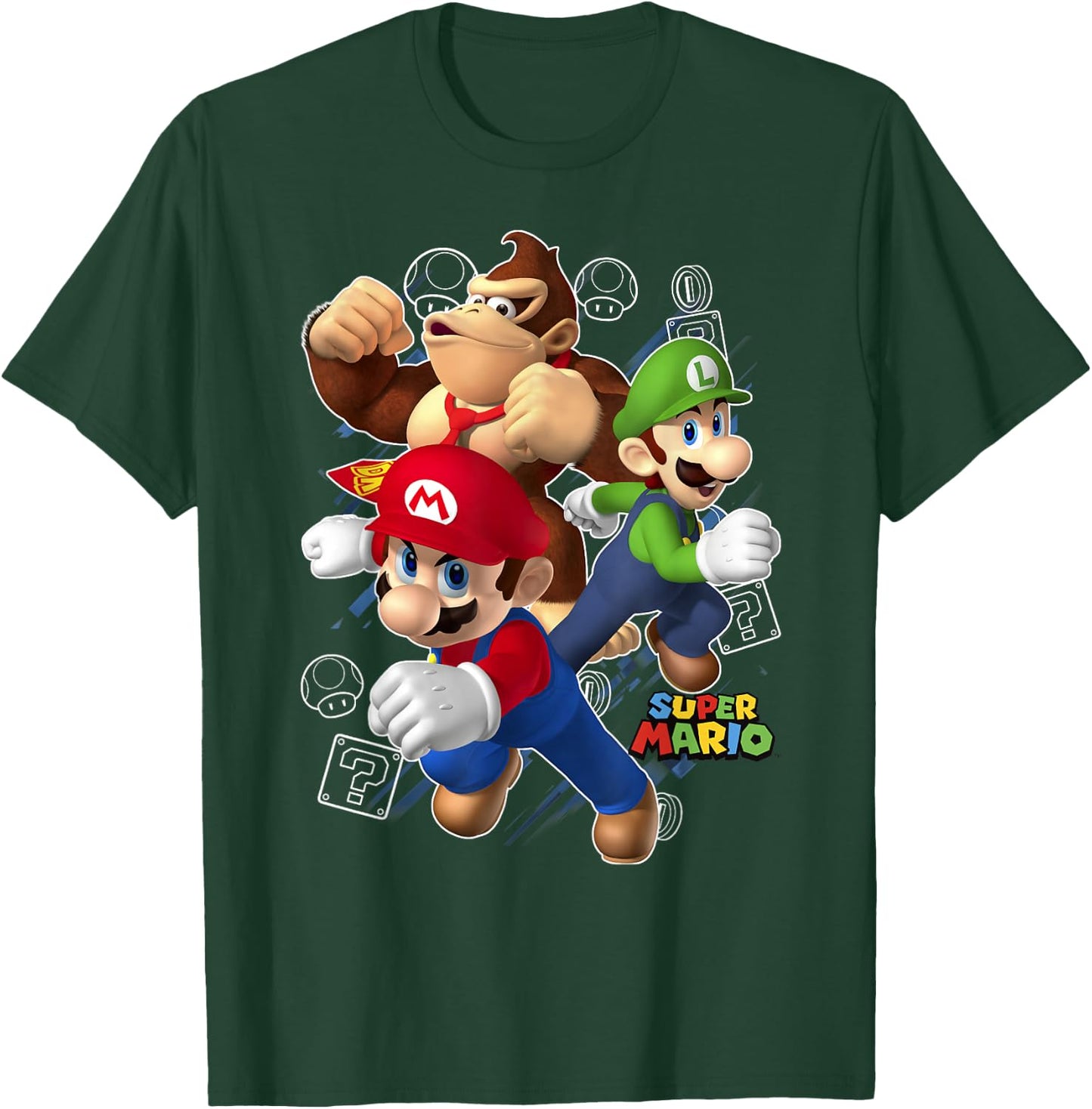 Super Mario Donkey Kong Mario Luigi Action Pose T-Shirt - T-Shirt | Forest