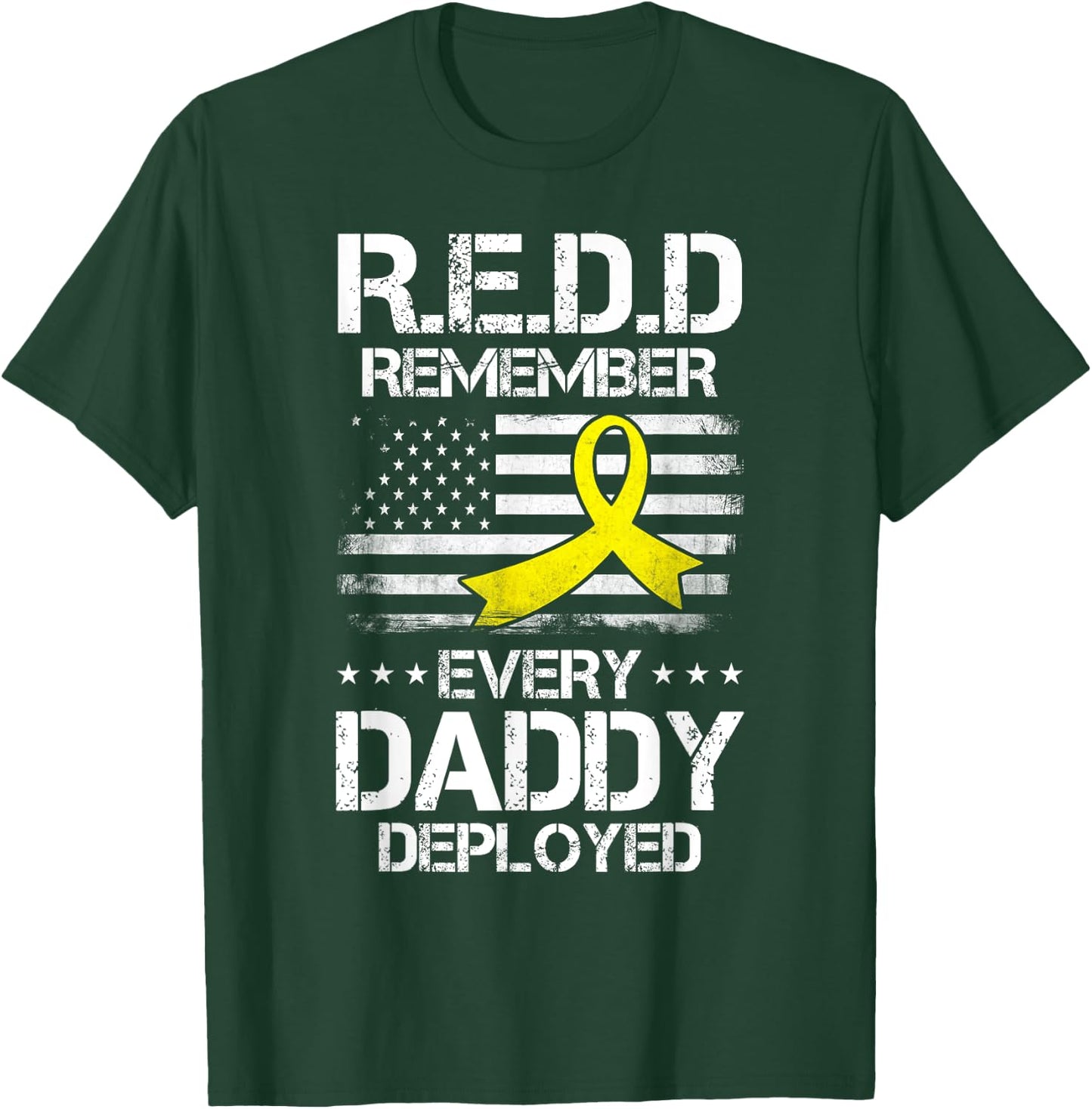 Red Friday For My Daddy Remember Deployed Dad Yellow Ribbon T-Shirt - T-Shirt | Forest
