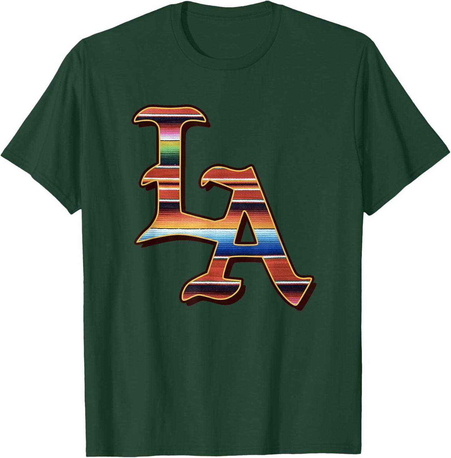 LA, Sarape, Los Angeles, LA Sarape East LA Baseball Mexican T-Shirt - T-Shirt | Forest