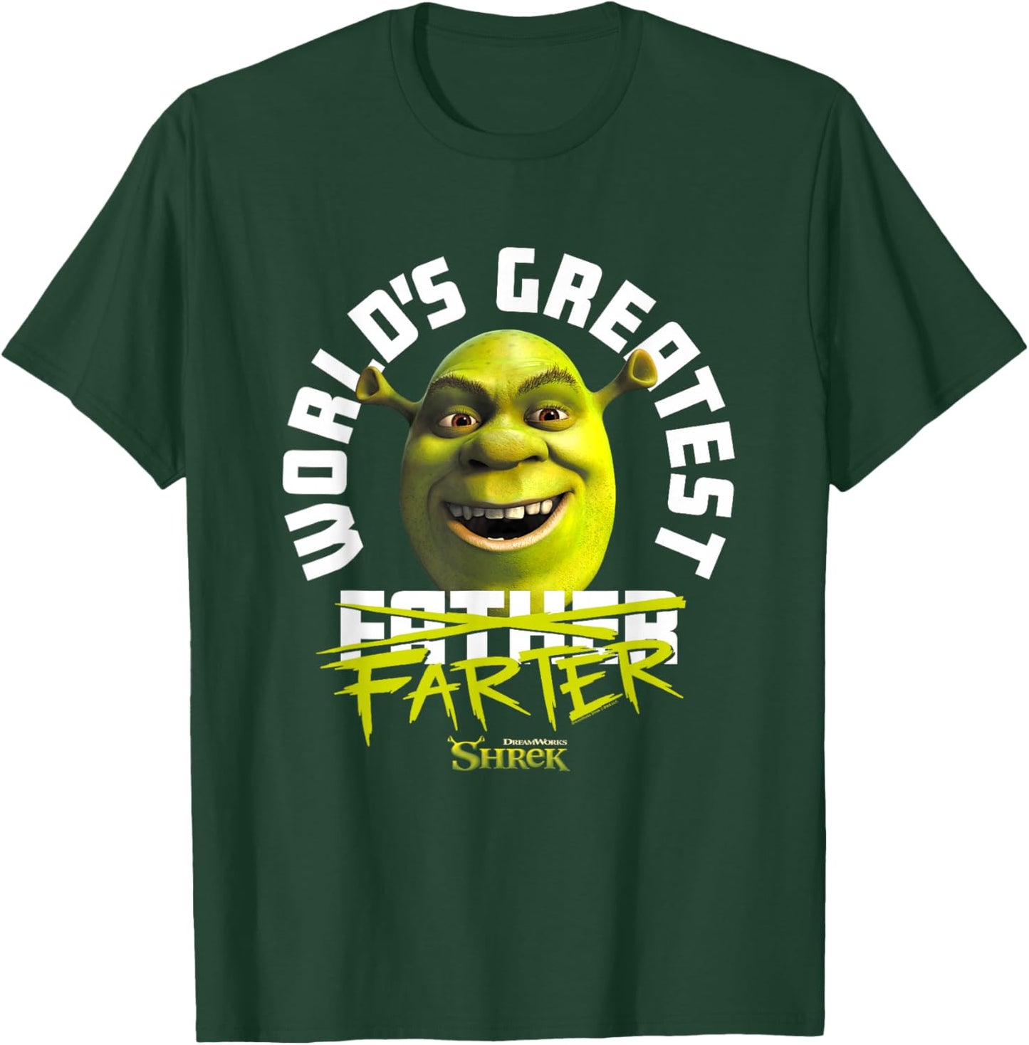 Shrek Father's Day World's Greatest Farter Chest Text Logo T-Shirt - T-Shirt | Forest