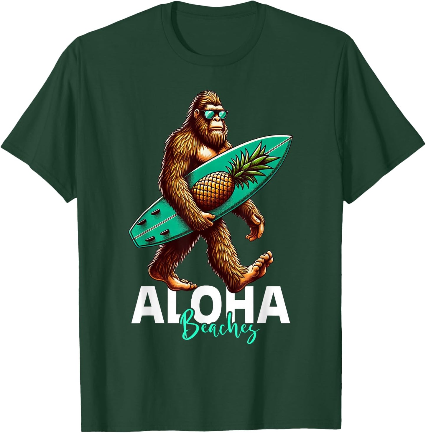 Kids Bigfoot Surfing Hawaiian Beach Funny Sasquatch T-Shirt - T-Shirt | Forest