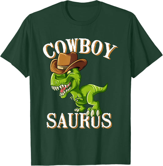 Sheriff T-Rex Dinosaur Cowboy Horse Rider Wild West Saurus T-Shirt - T-Shirt | Forest