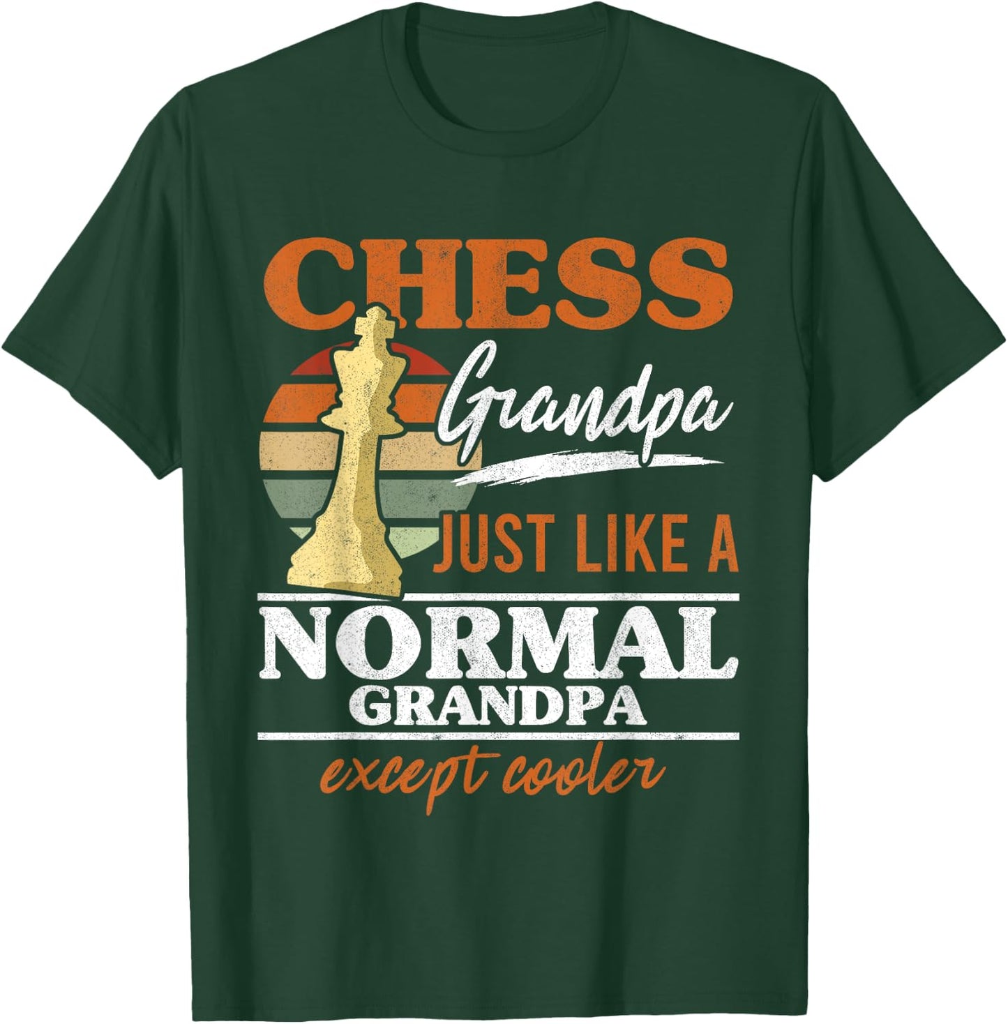 Chess Grandpa Just Like A Normal Grandfather Chess Retro T-Shirt - T-Shirt | Forest