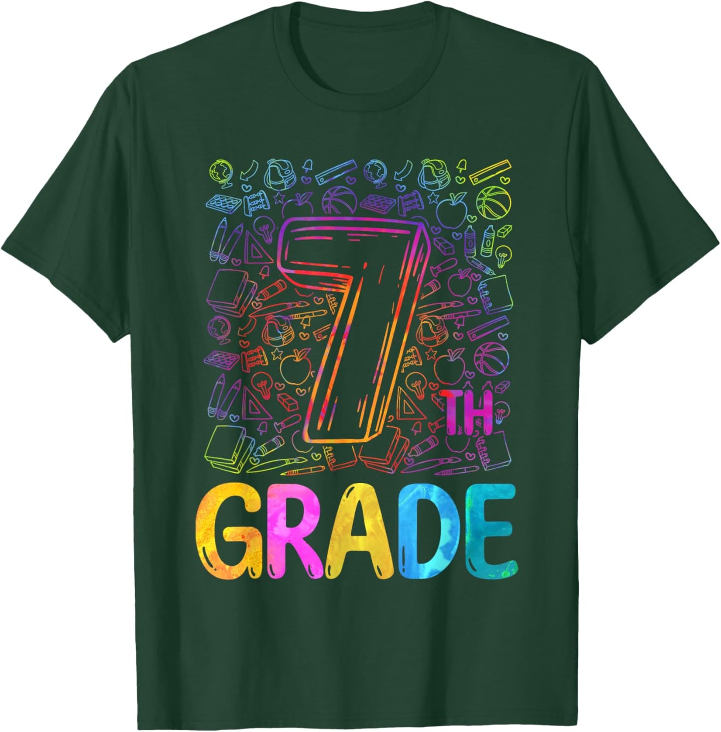 7th Grade Typography Team Seventh Grade Back To School Kids T-Shirt - T-Shirt | Forest