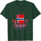 Norwegian Flag Proud Norway Viking Ship - Men's Black Small Classic Fit Short Sleeve Cotton Polyester T-Shirt - T-Shirt | Forest