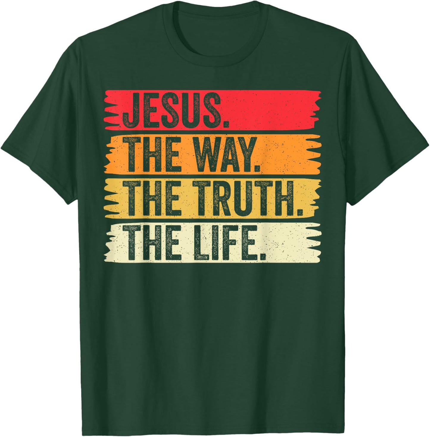 Jesus The Way Truth and The Life Men Women Vintage Christian T-Shirt - T-Shirt | Forest