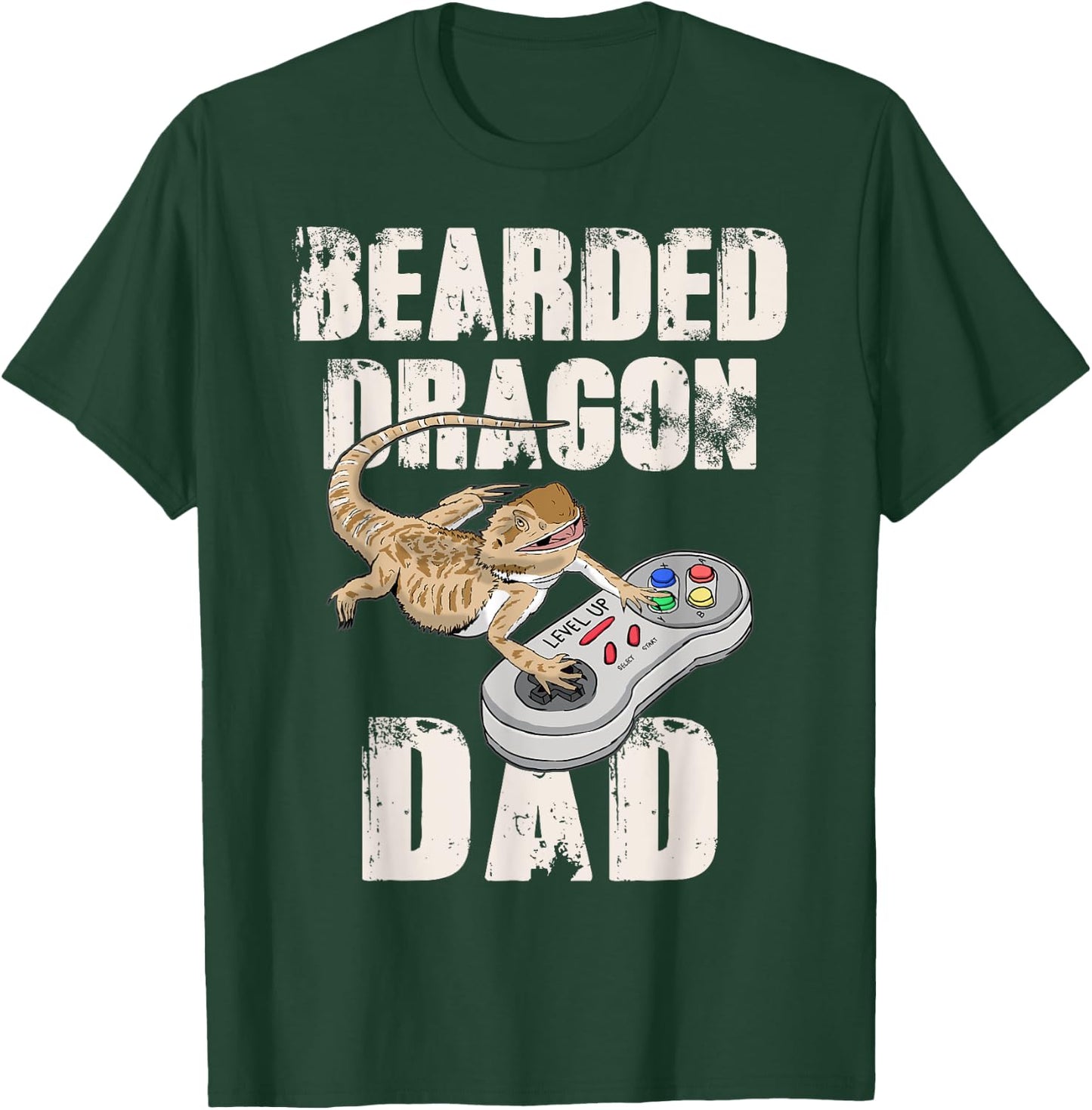 Bearded dragon Dad Video Game Reptiles Pagona Gamers T-Shirt - T-Shirt | Forest