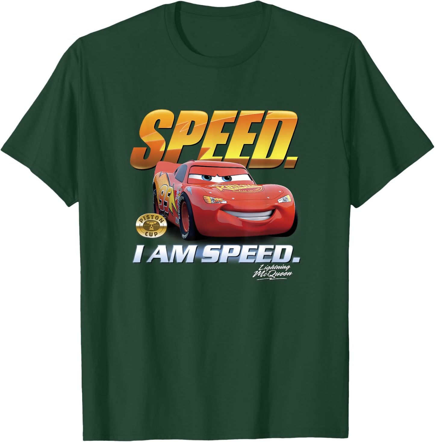 Disney Pixar Cars Lightning McQueen Speed I Am Speed T-Shirt - T-Shirt | Forest