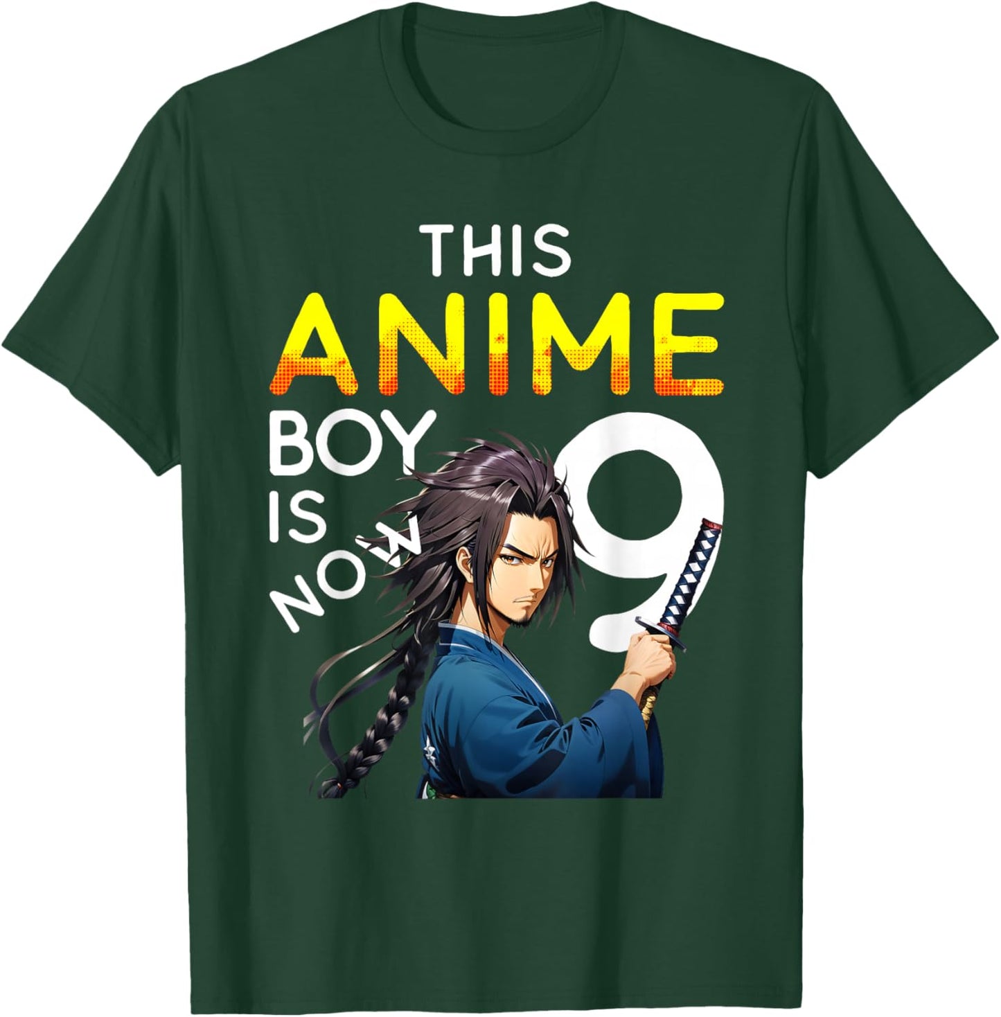 This Anime Boy Is Now 9 Years Old 9th Birthday Kawaii Kids T-Shirt - T-Shirt | Forest
