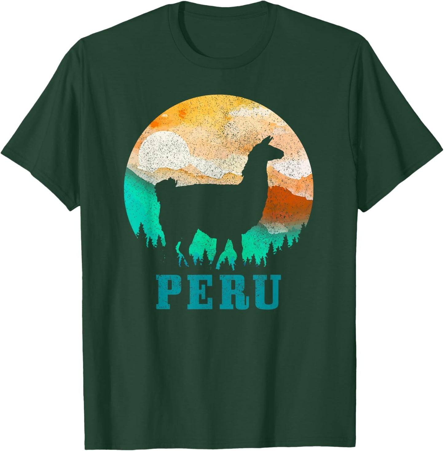 Peru Llama Alpaca Peruvian Roots Pride Vintage Peru T-Shirt - T-Shirt | Forest