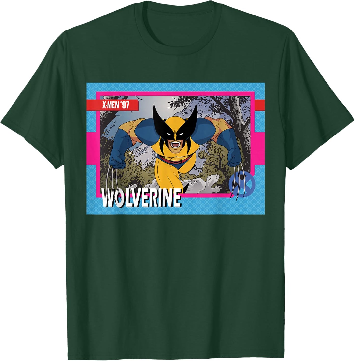 Marvel Studios X-Men ’97 Wolverine Retro Trading Card T-Shirt - T-Shirt | Forest