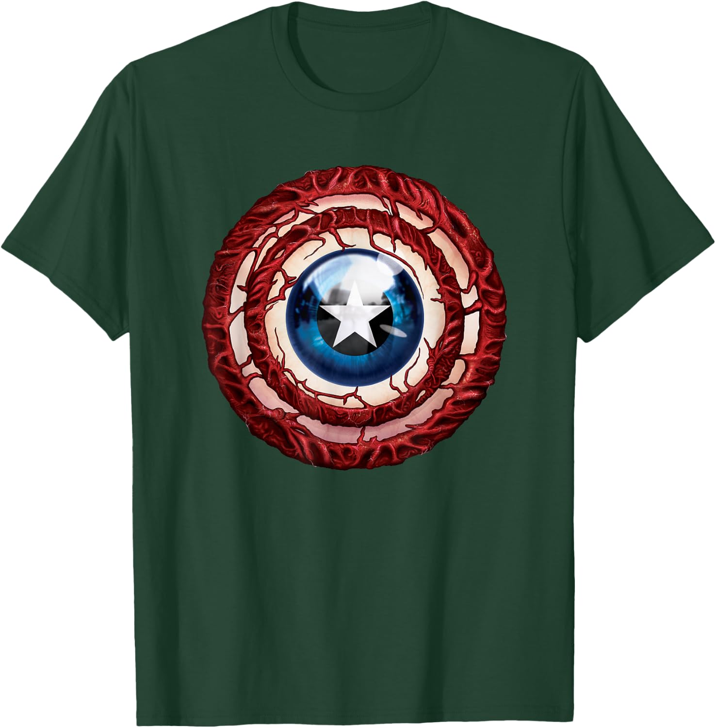 Marvel Captain America Haunted Halloween Eye Shield T-Shirt - T-Shirt | Forest