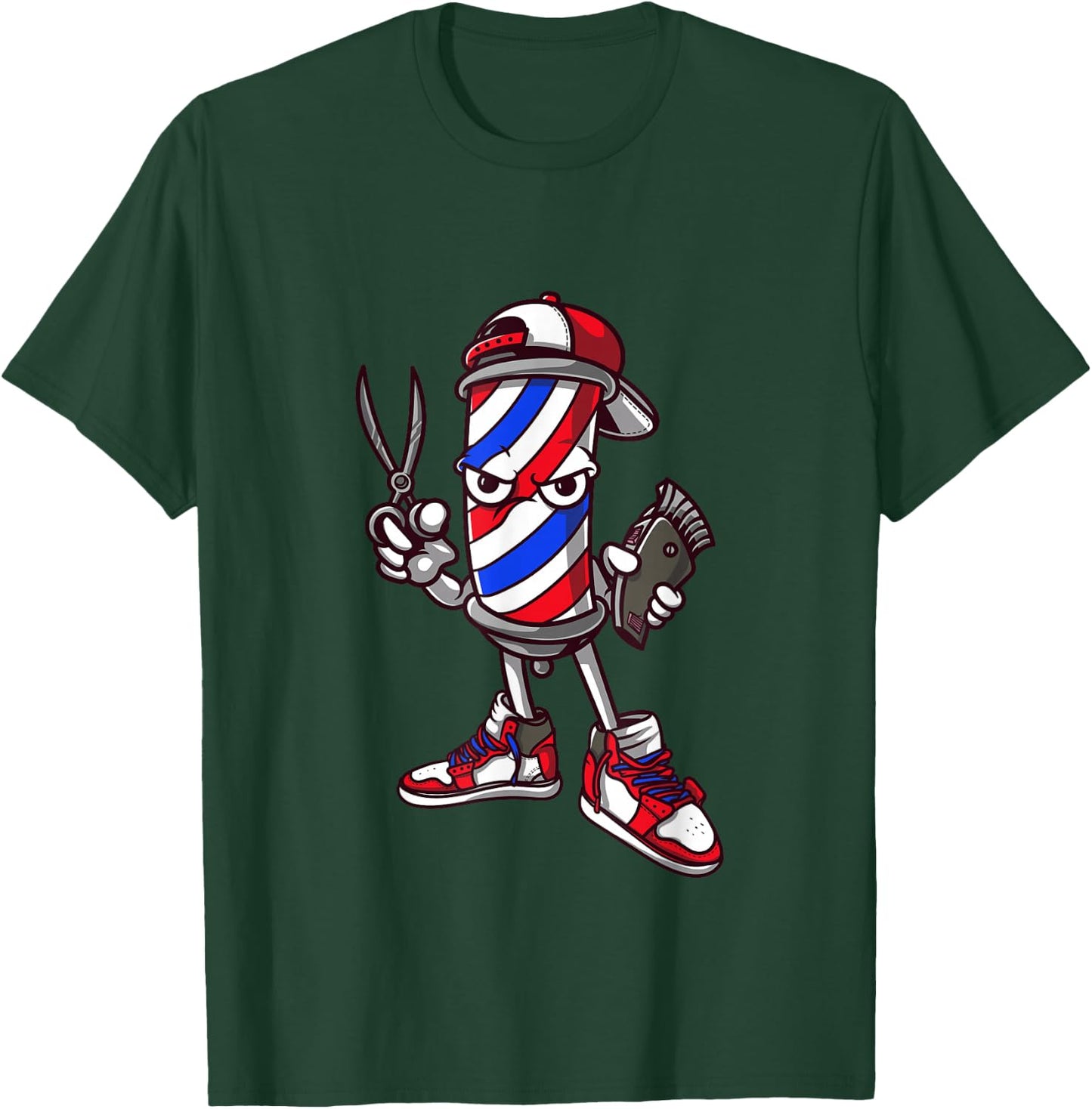 Barber Vintage Cool Outfit Hairdresser Gift Barbershop T-Shirt - T-Shirt | Forest
