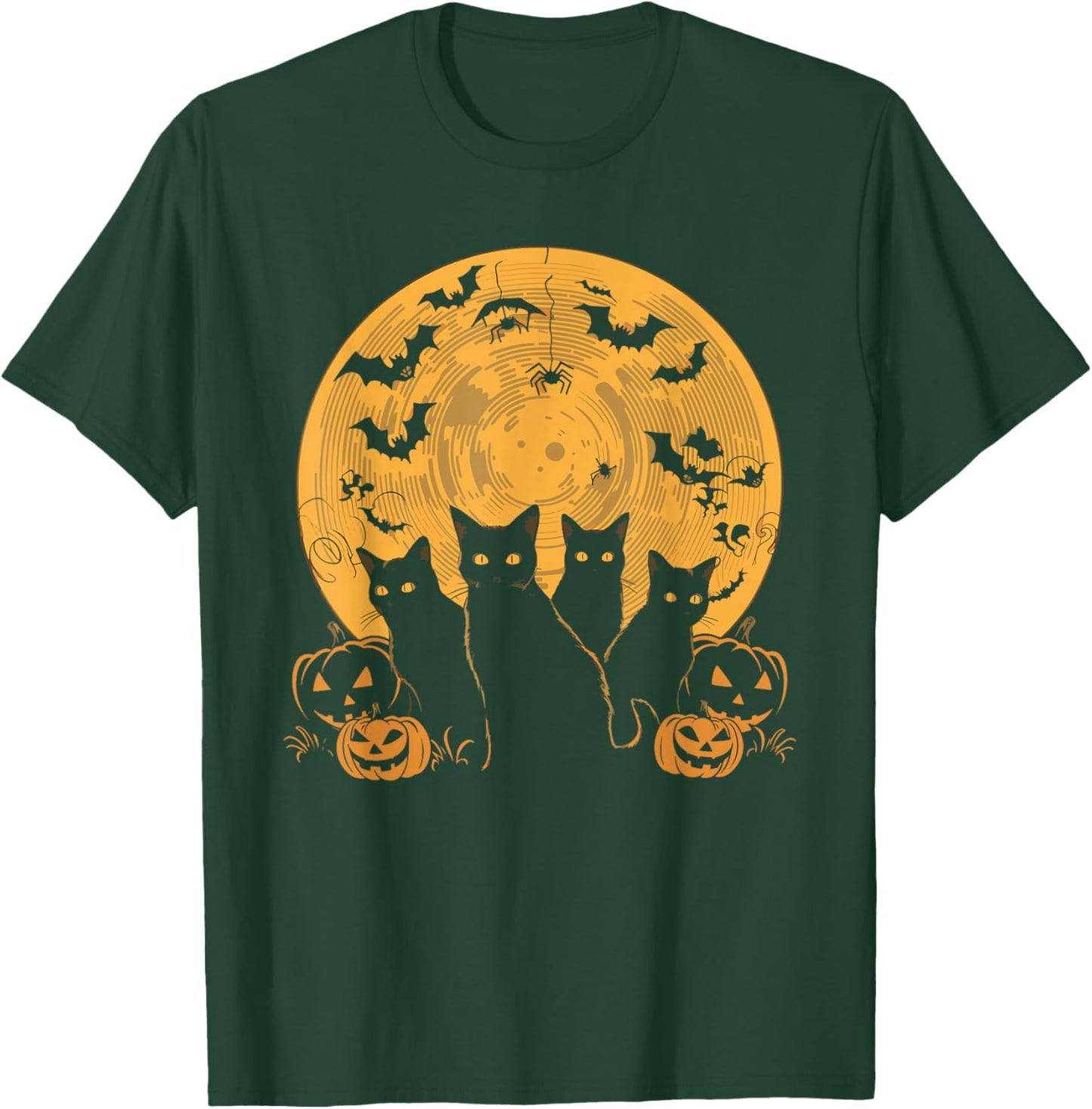 Cat Halloween Moon T-Shirt - T-Shirt | Forest