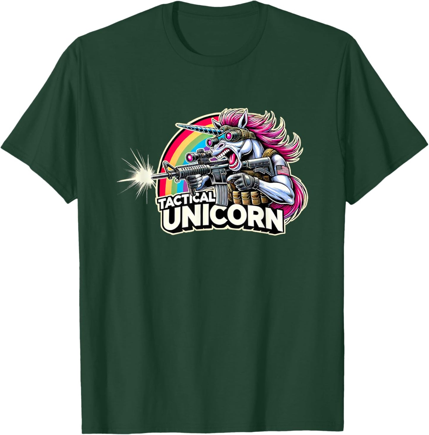 Tactical Unicorn for Police SWAT Operators T-Shirt - T-Shirt | Forest