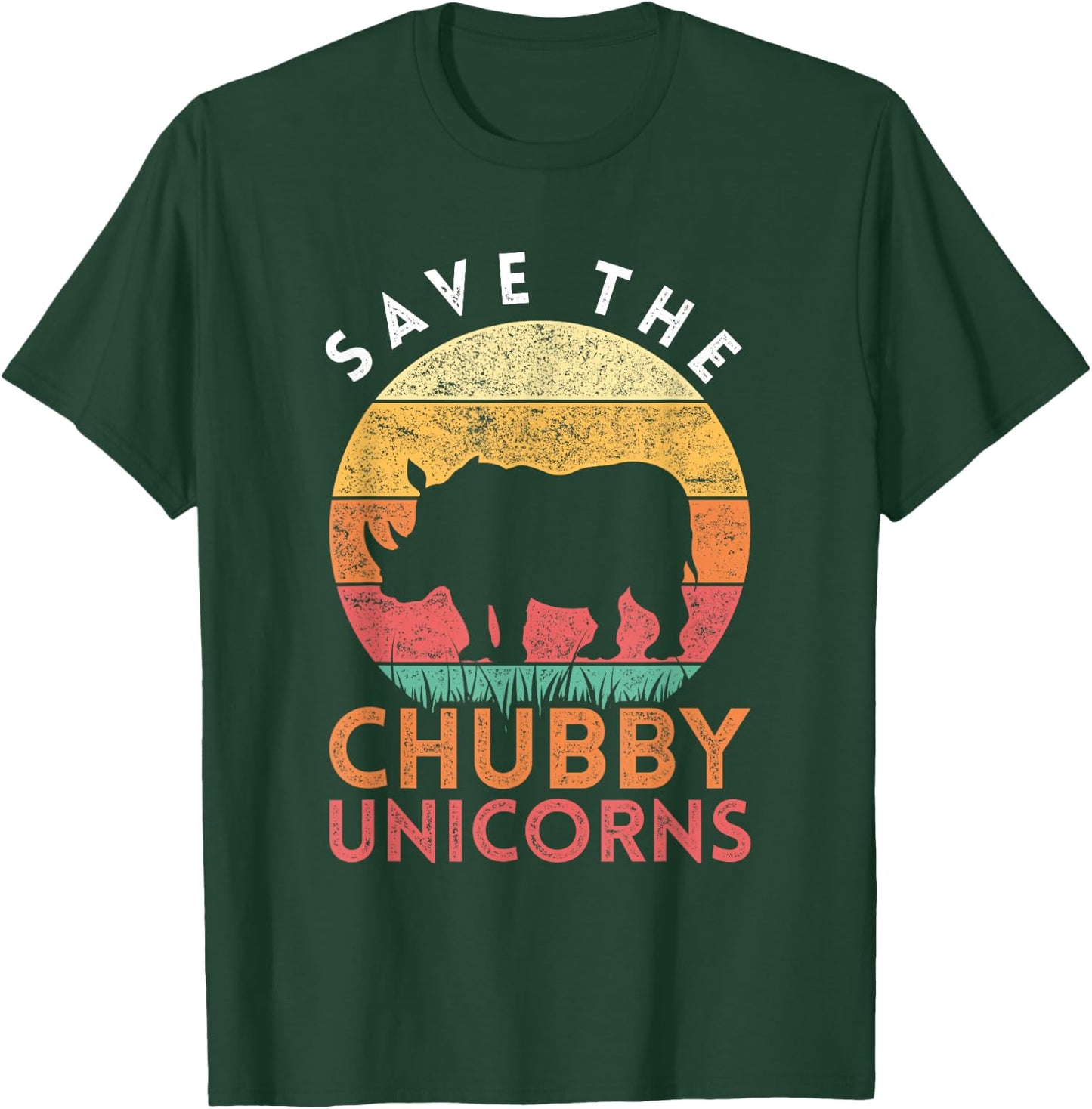 Save The Chubby Unicorns Rhino T-Shirt - T-Shirt | Forest