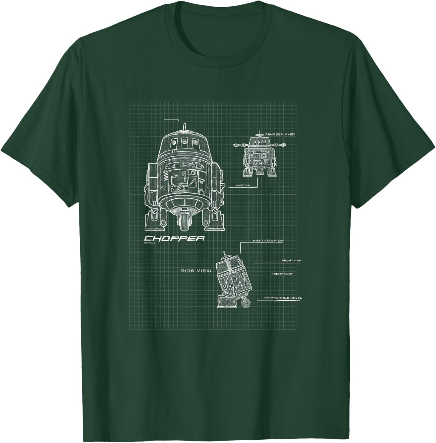 Star Wars Rebels Chopper Specs Blueprints T-Shirt - T-Shirt | Forest