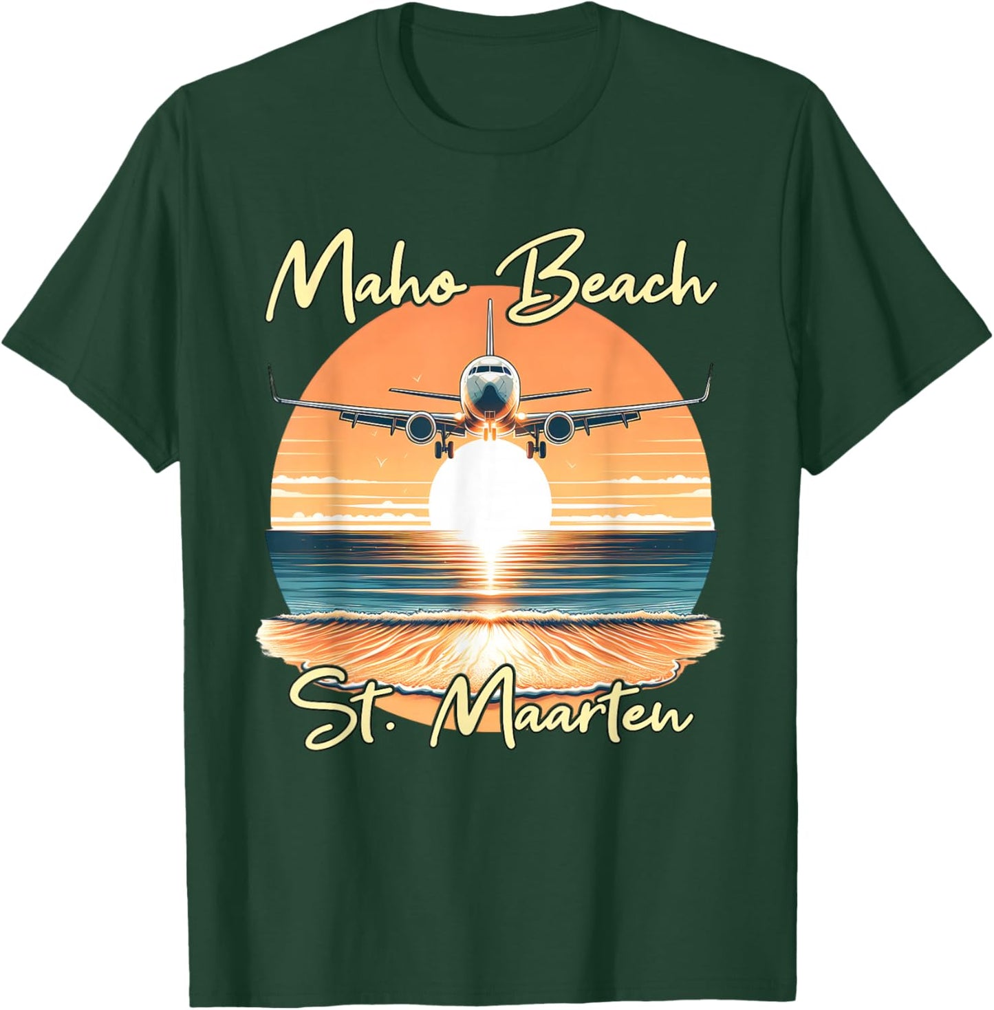 Maho Beach St. Maarten T-Shirt - T-Shirt | Forest