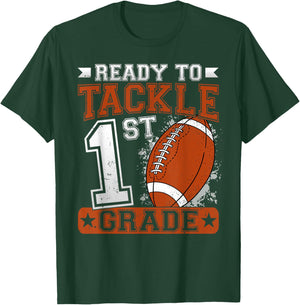 Ready To Tackle 1st Grade Football First Day Boys Toddlers T-Shirt - T-Shirt | Forest
