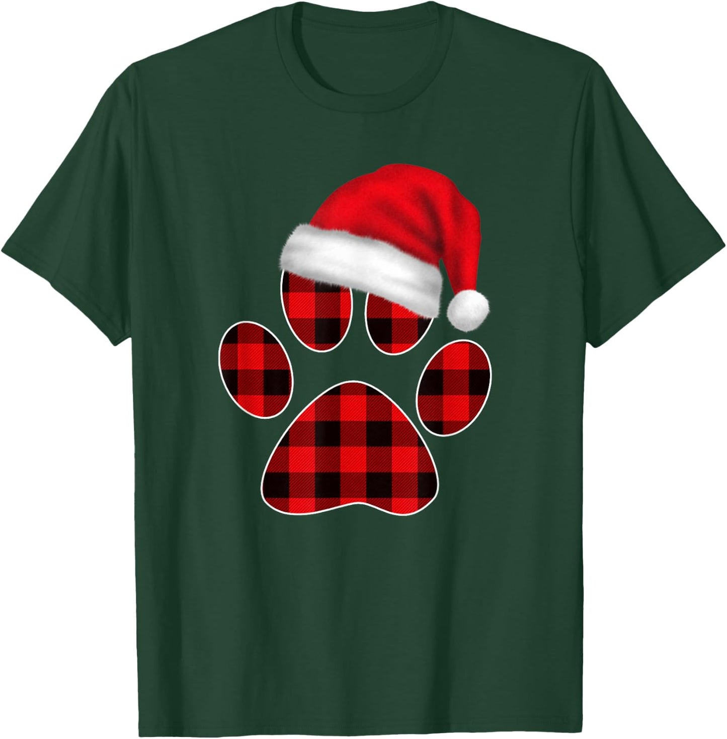 Christmas Pajama Women Girls Christmas Gifts Plaid Paw T-Shirt - T-Shirt | Forest