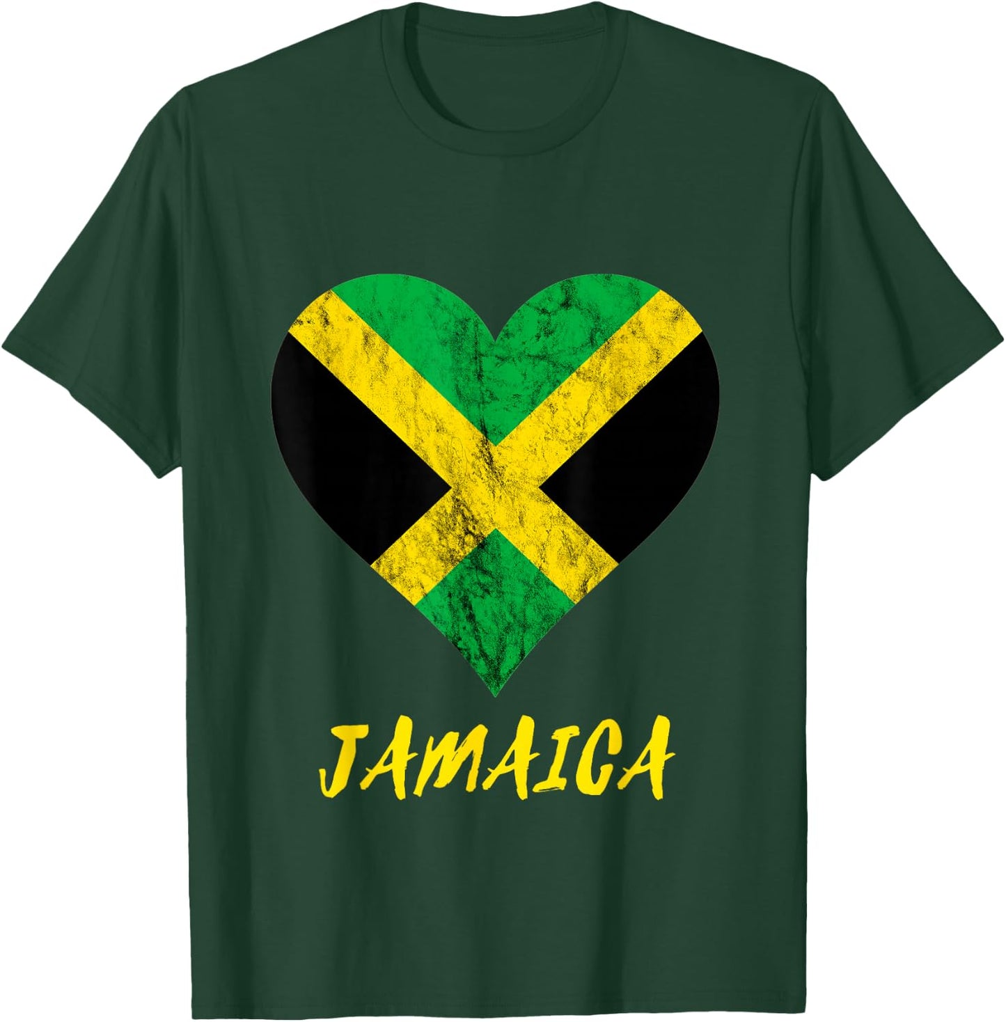 Jamaica Heart Jamaican Love Caribbean Jamaica Travel T-Shirt - T-Shirt | Forest