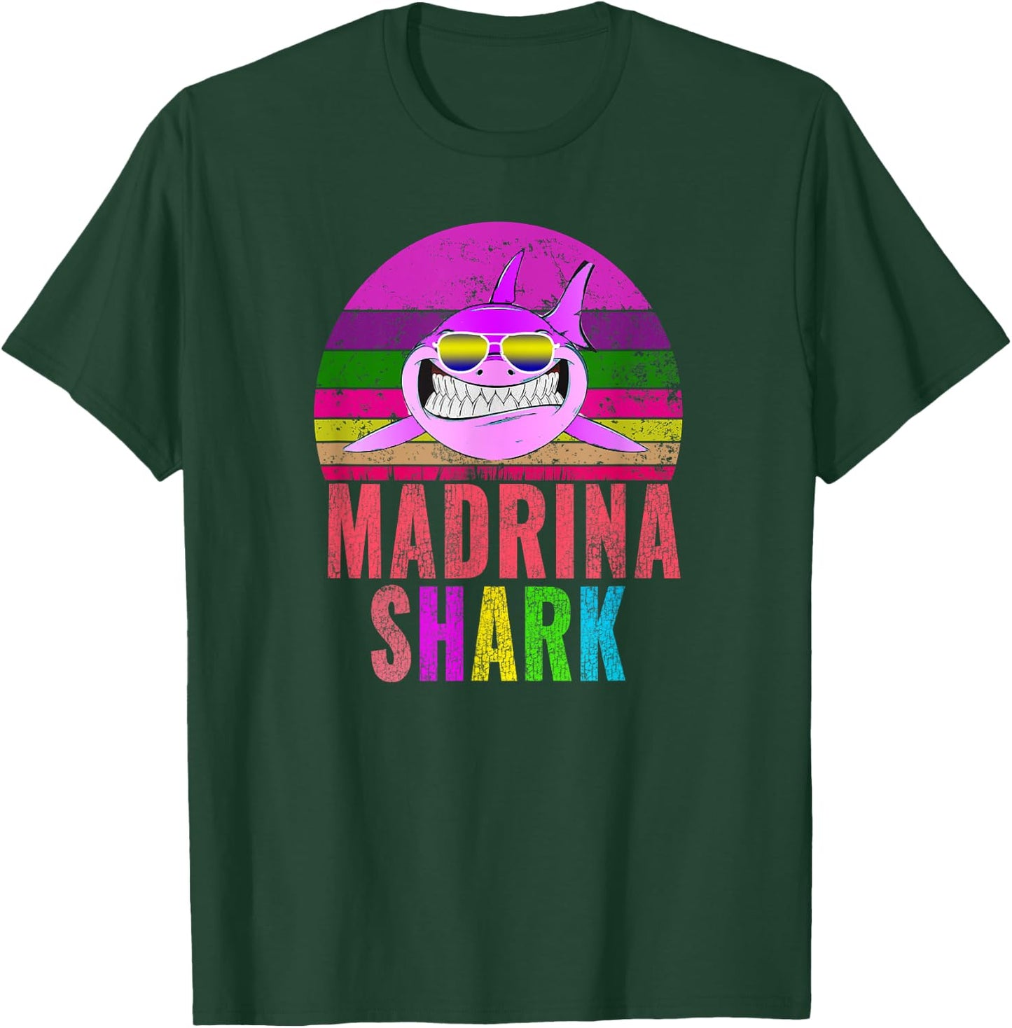 Madrina Shark Funny Spanish Godmother Vintage T-Shirt - T-Shirt | Forest