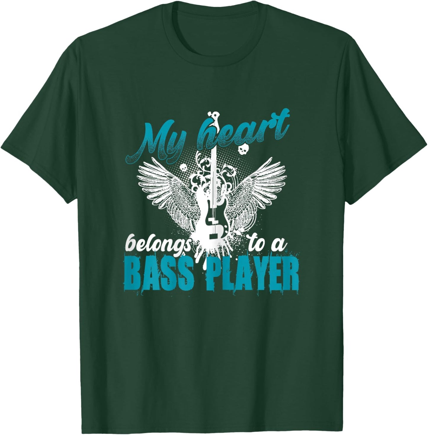 My Heart Belongs To A Bass Player Shirt Wives, Girlfriends T-Shirt - T-Shirt | Forest