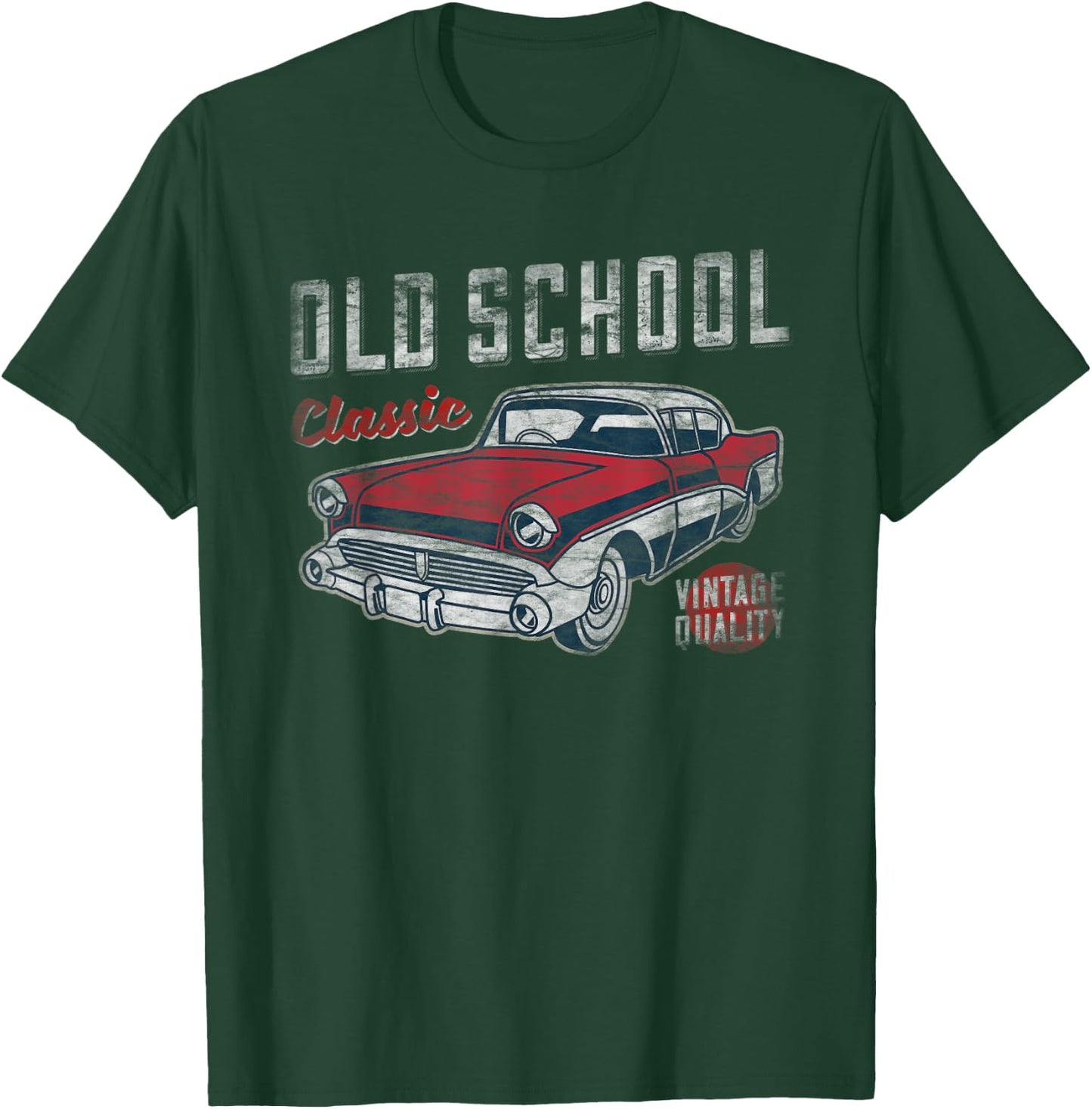 Old School Classic - 50's American Car Graphic Men and Women T-Shirt - T-Shirt | Forest