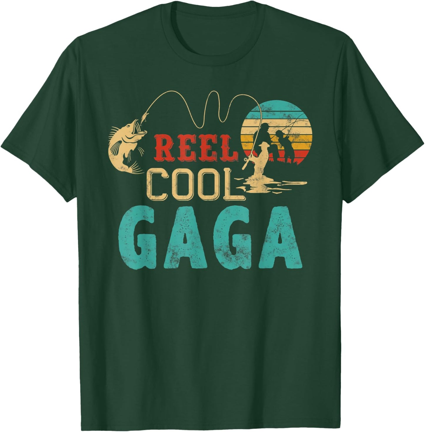 Fishing Reel Cool Gaga Father’s Day Gift Fisherman Gaga T-Shirt - T-Shirt | Forest