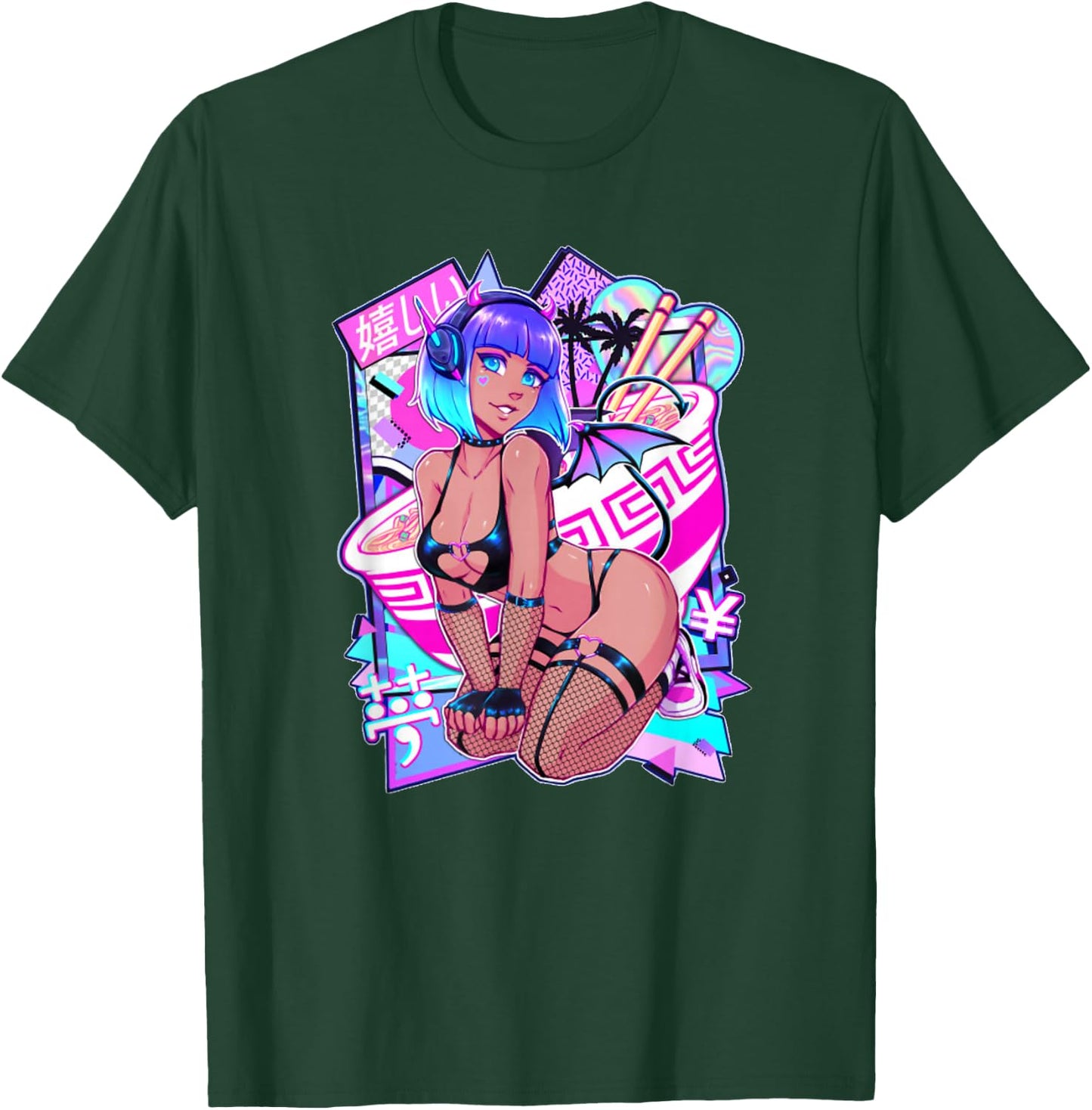 Sexy Anime Girl Japanese Sexy Demon Girl Cosplay Small T-Shirt - T-Shirt | Forest