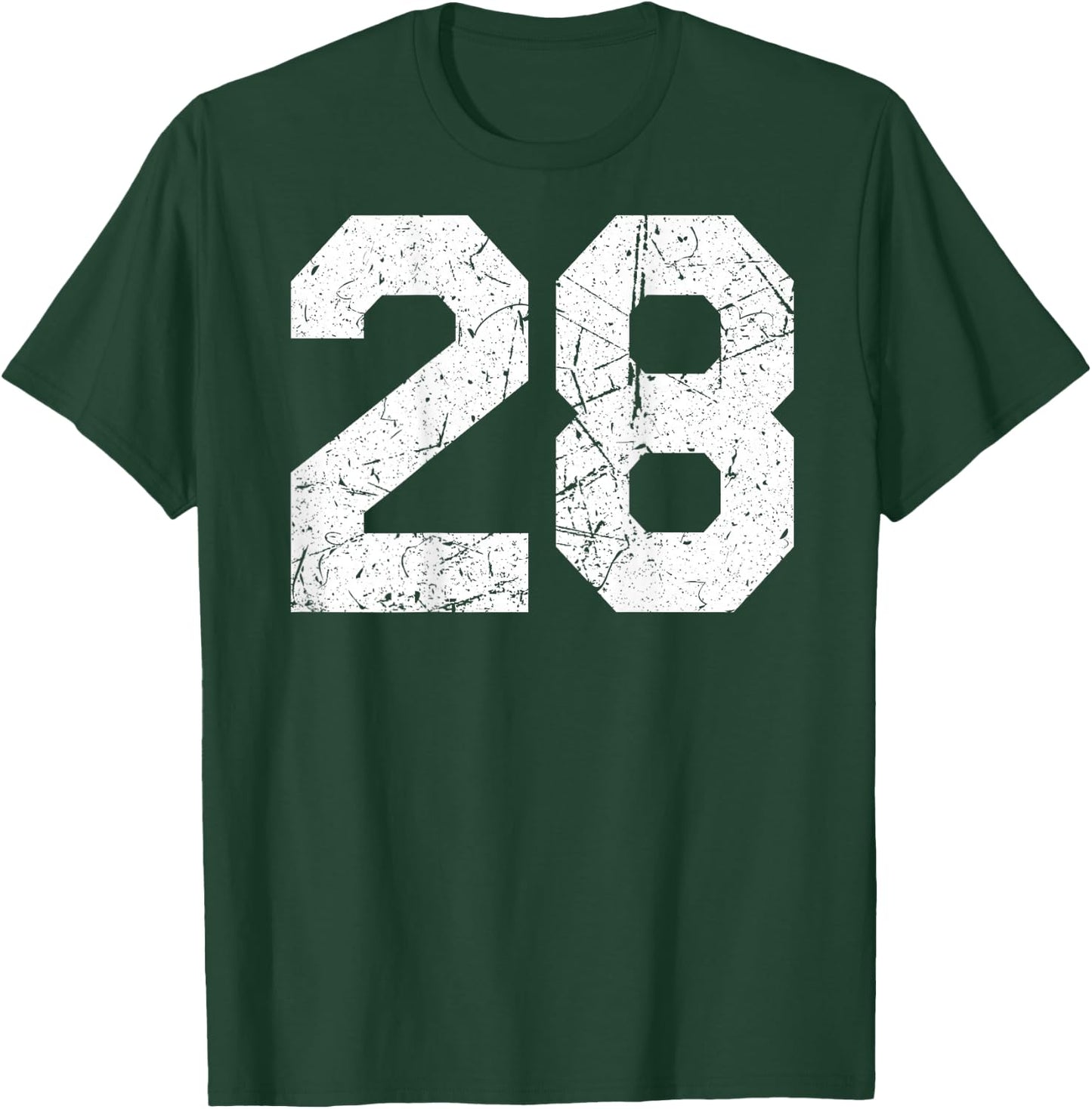 #28 Jersey Uniform Varsity Sports Number, 28th Birthday T-Shirt - T-Shirt | Forest